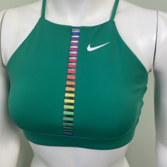 Nike Green Rainbow Ladder Indy Sports Bra Medium - Picture 5 of 8